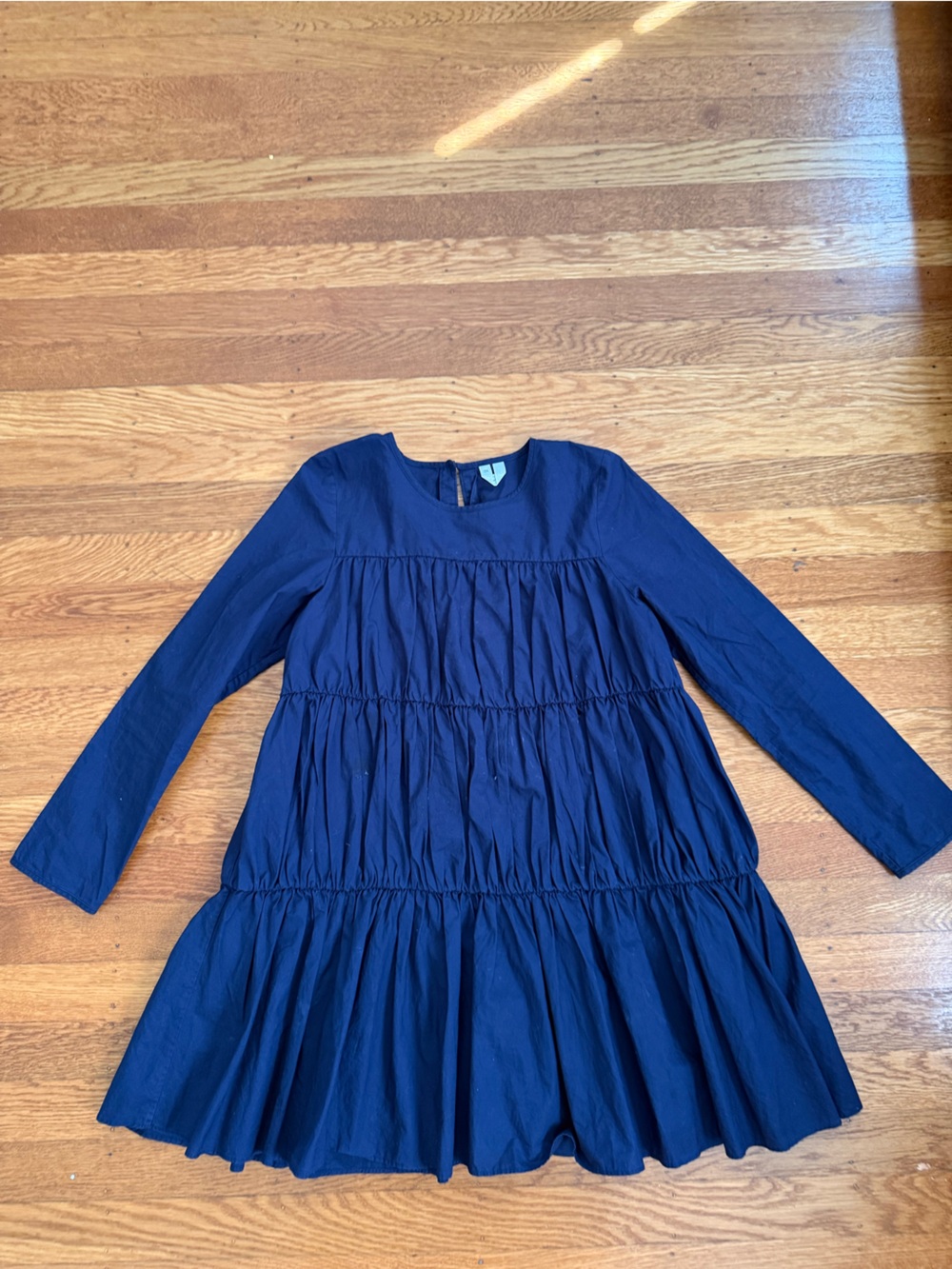 Mango Girls indigo Long-Sleeve Tiered Dress